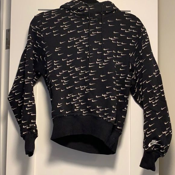 Nike black all over check mark hoodie size XS - Picture 10 of 10